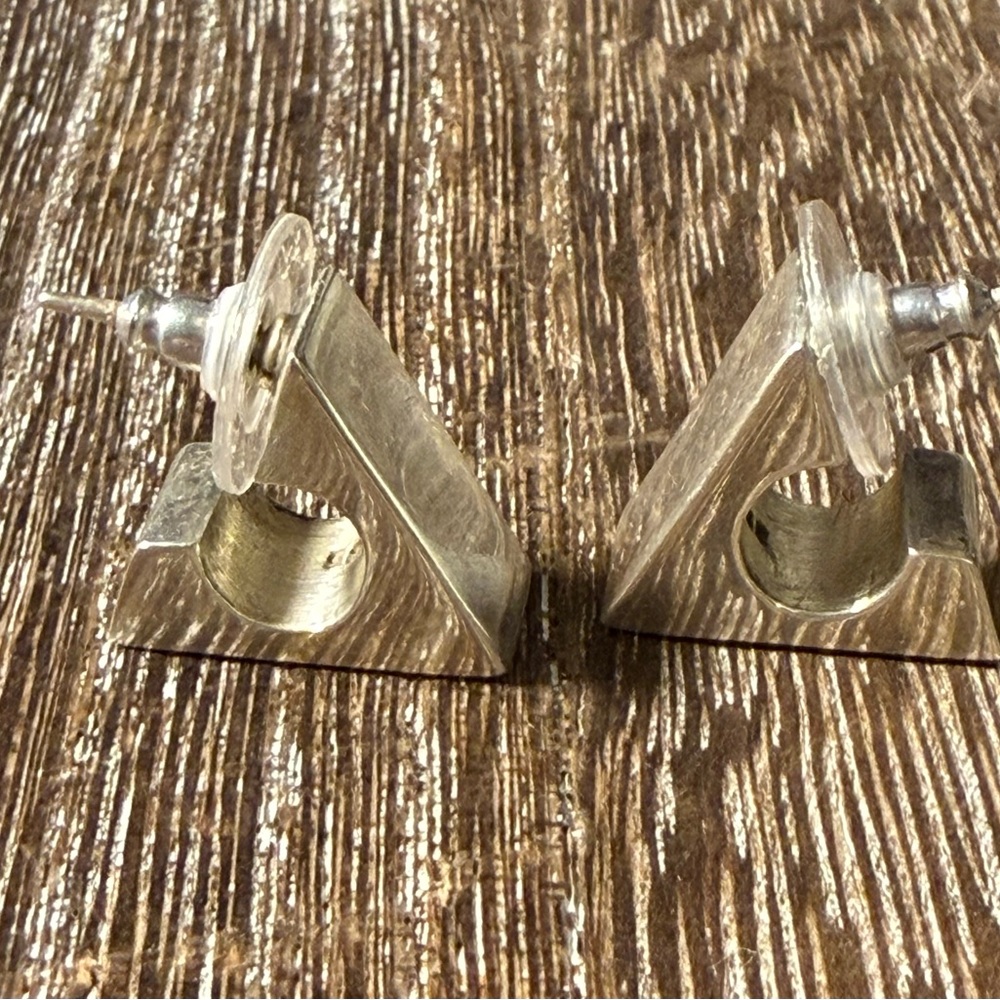 Unique Solid Triangular Wedge Modern .925 Sterlin… - image 2